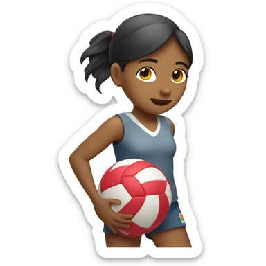 Una niña rematando un balón de voley sticker