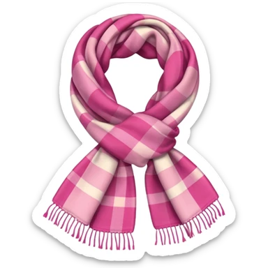 Scarf: pink plaid pattern sticker