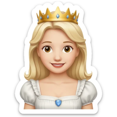 dorothy queen blonde hair, white dress sticker
