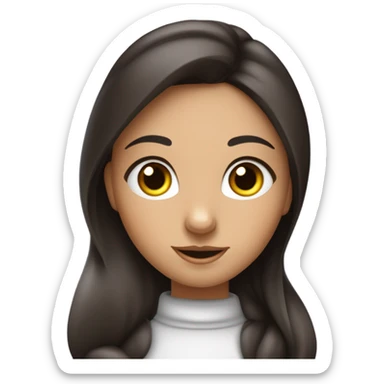 Lapin brun et noir et femme brune sticker