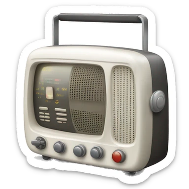 white soviet radio receiver sticker