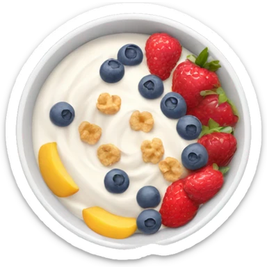 Yogurt bowl with cereal and fruits sticker