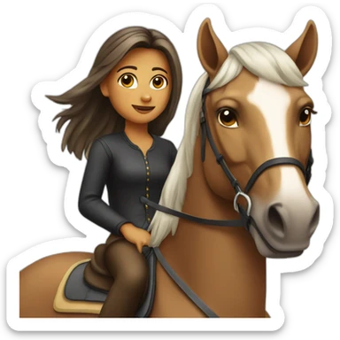 Girl on the horse sticker