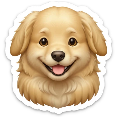 cream golden retriever sticker