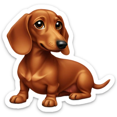 Red miniature dachshund  sticker