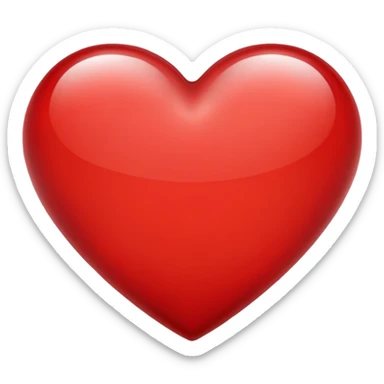 Red transparent clear heart sticker