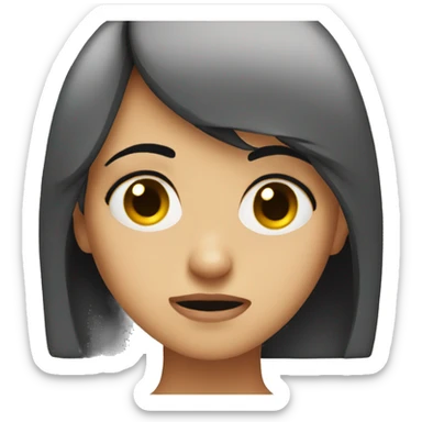 Disgusted girl face sticker