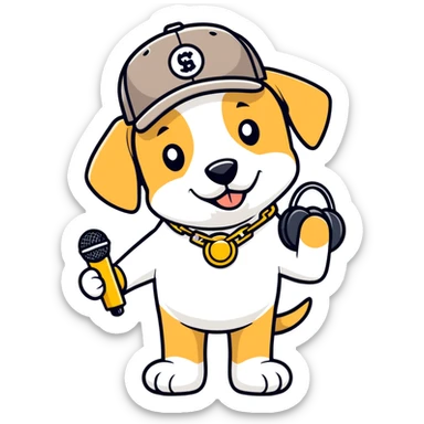 Dog love rap sticker