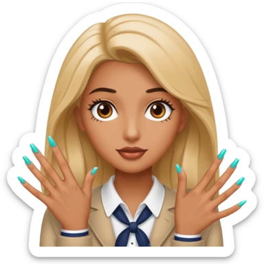 Preppy baddie with nails sticker
