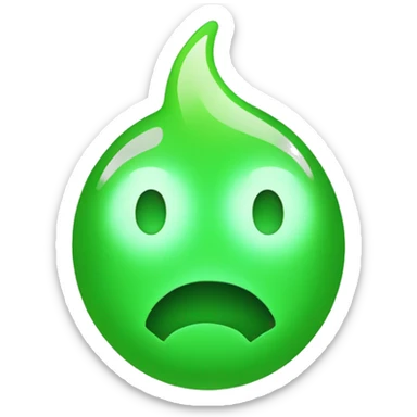green glowing flushed emoji sticker