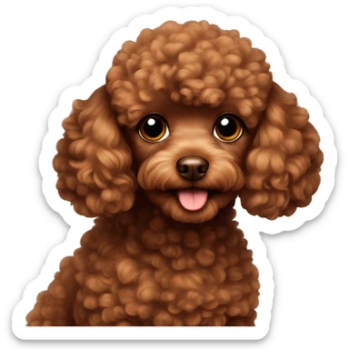 Red brown toy poodle  sticker