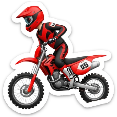 Motocross чёрный с красным sticker