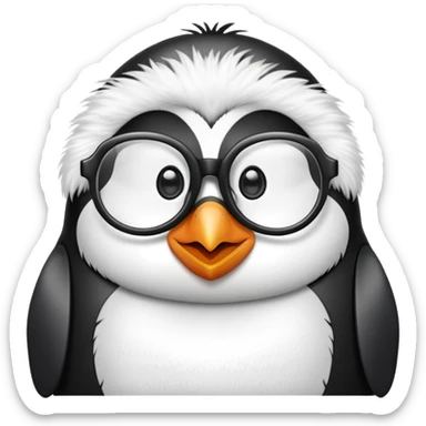 Un pingouin avec des lunnettes sticker