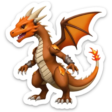Noivern-Marowak-Charizard-Fakémon-hybrid-creature (full body)  sticker