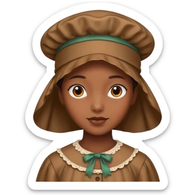 Silk Bonnet emoji brown skin sticker