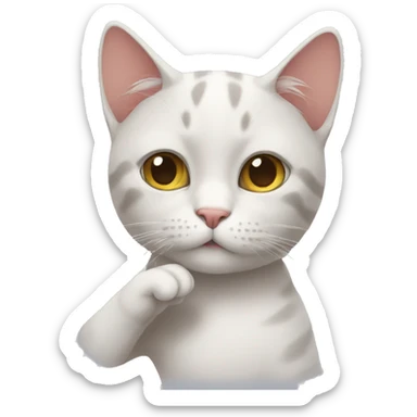 cat gesture of silence sticker