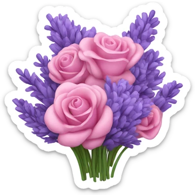 A beautiful bouquet of lavender and pink flowers sticker