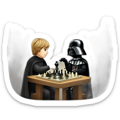 Luke Skywalker playing chess with darth vader sticker