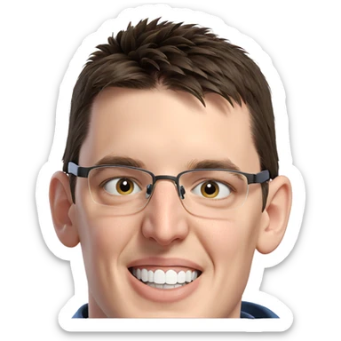 smiling boy with glasses portrait sticker