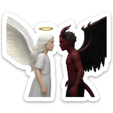 Angel vs demon sticker