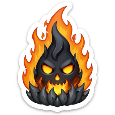 single black flame sticker