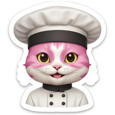 cute chef cat head sticker