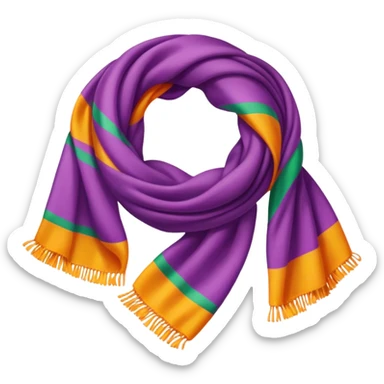 Purple, pink, green, orange and yellow scarf sticker