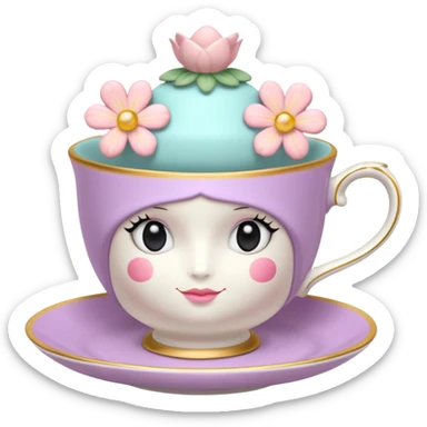 Madeleine Hatter inspired teacup sticker