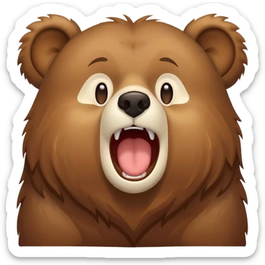 Sleepy bear yawning sticker