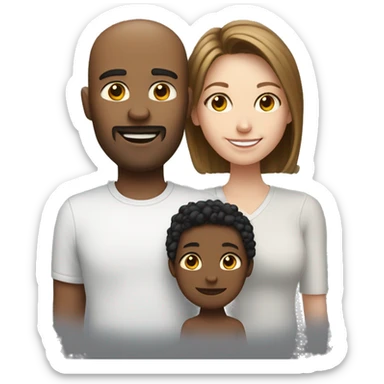 Blended family with white parents, one white daughter, one white son, one black son  sticker
