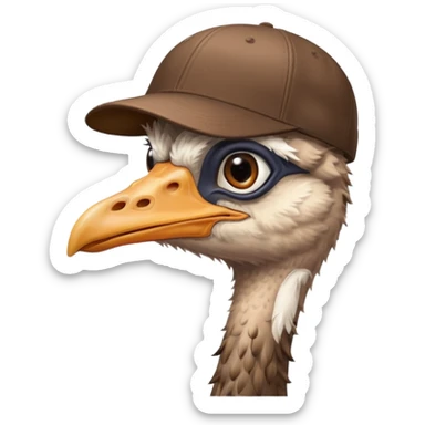 Ostrich with cap   sticker