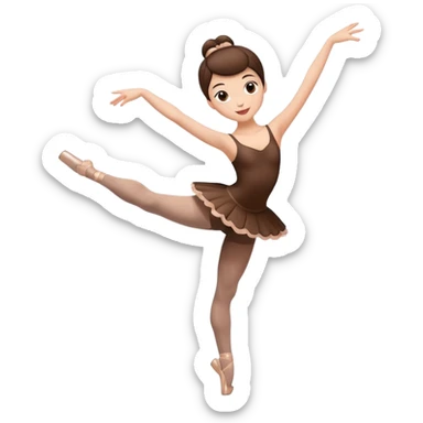 Hot coffee cup character in ballet tights performing a pirouette sticker