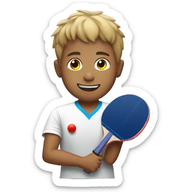 Boy playing table tennis sticker