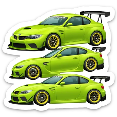 Emoji pack for R2 motorsport company, drift builds, motorsport parts, lime theme, just text on image sticker