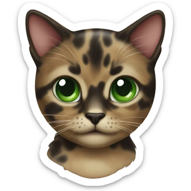 tortishell cat with green eyes sticker