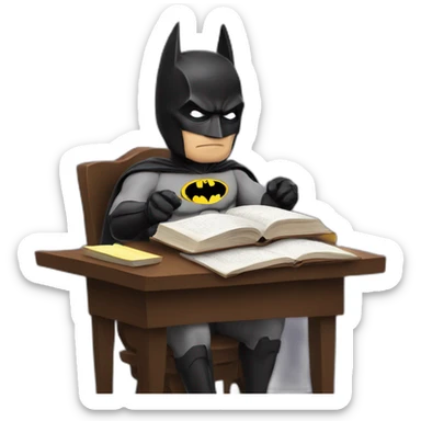 batman studying sticker