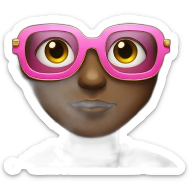 Afro boy with a golden chain and pink glasses  sticker
