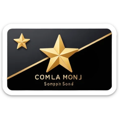 business card with a star symbol sticker