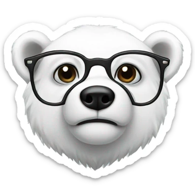 white bear with glasses sticker