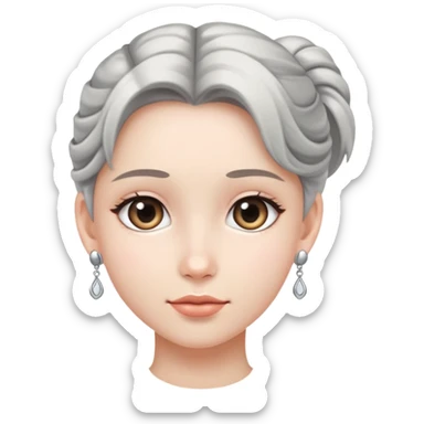 Silver earrings cute sticker