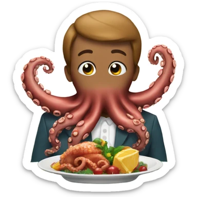Eating an octopus for christmas dinner  sticker