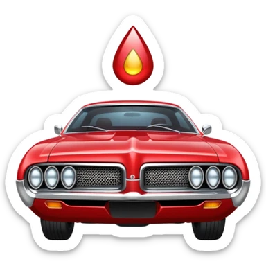 red ford torine from starsky and hutch with flashing teardrop light on top sticker