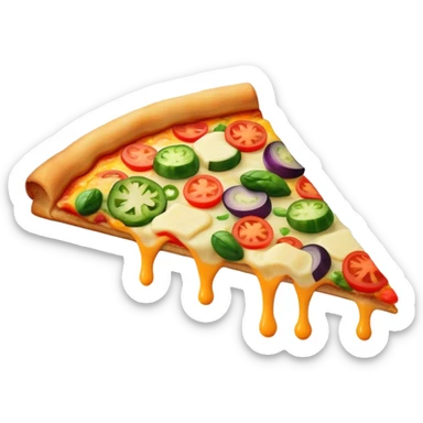 Veggie pizza slice sticker