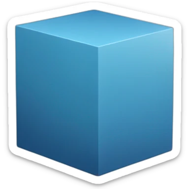 Light blue cube and on top of it dark blue part sticker