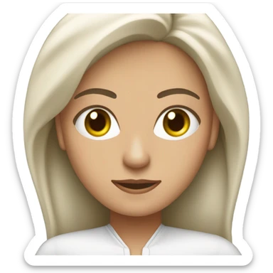 mujer frente a computador color de piel blanca  sticker