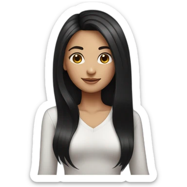 Girl Have a tall hair. Black hair sticker