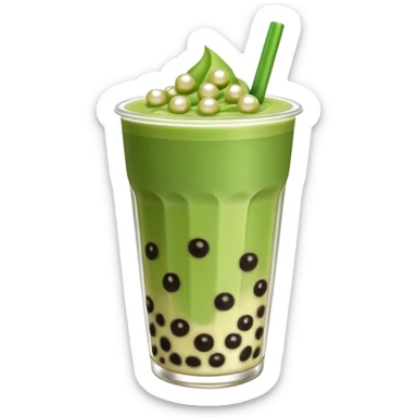 Boba tea matcha sticker