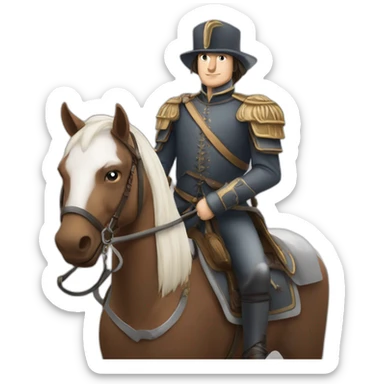 Une cavalière sur un cheval sticker