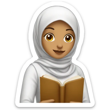 muslim woman with book sticker