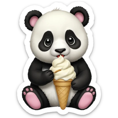 panda eating desert sticker